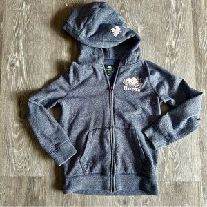 Roots Kids Heather Blue Organic Original Full-Zip Hoodie Size Medium 7-8